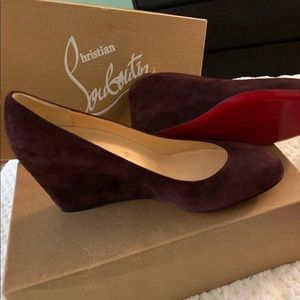 Christian Louboutin suede wedge heels